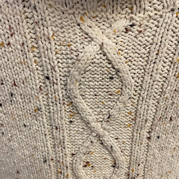 Cute Beige Cowl Neck Sweater with Colorful Rainbow Flecks - Picture 3 of 10